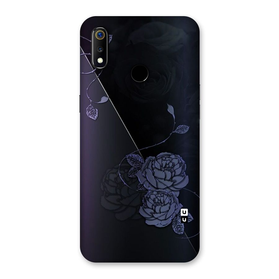 Voilet Floral Design Back Case for Realme 3