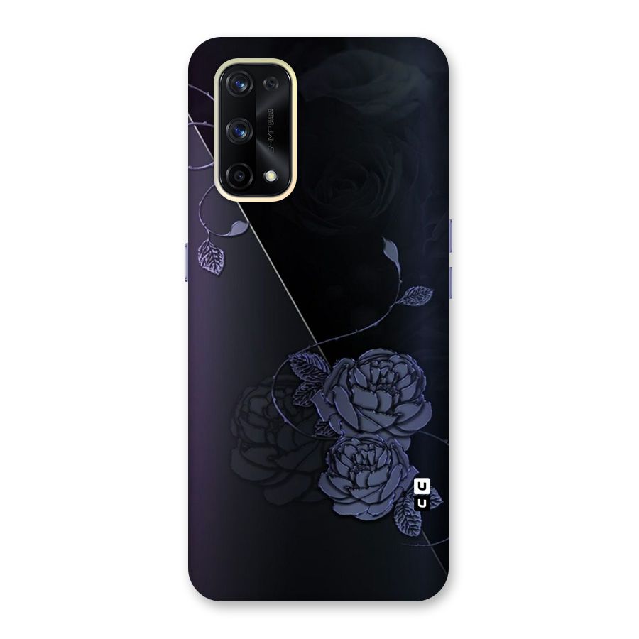 Voilet Floral Design Glass Back Case for Realme X7 Pro