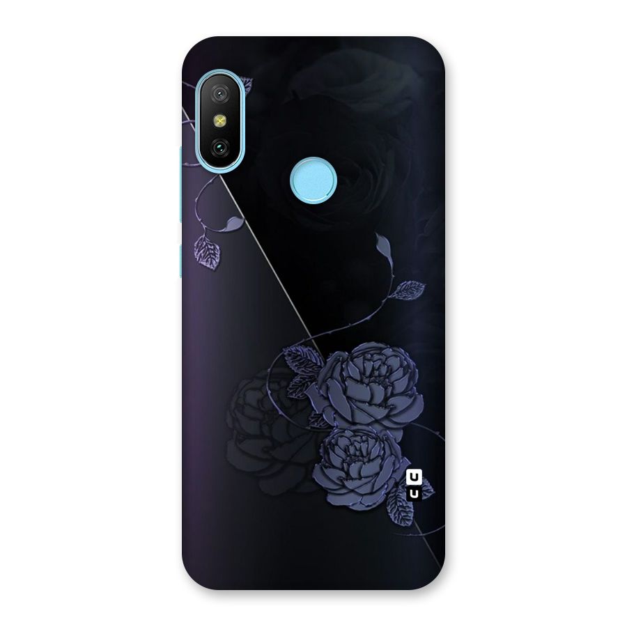 Voilet Floral Design Back Case for Redmi 6 Pro