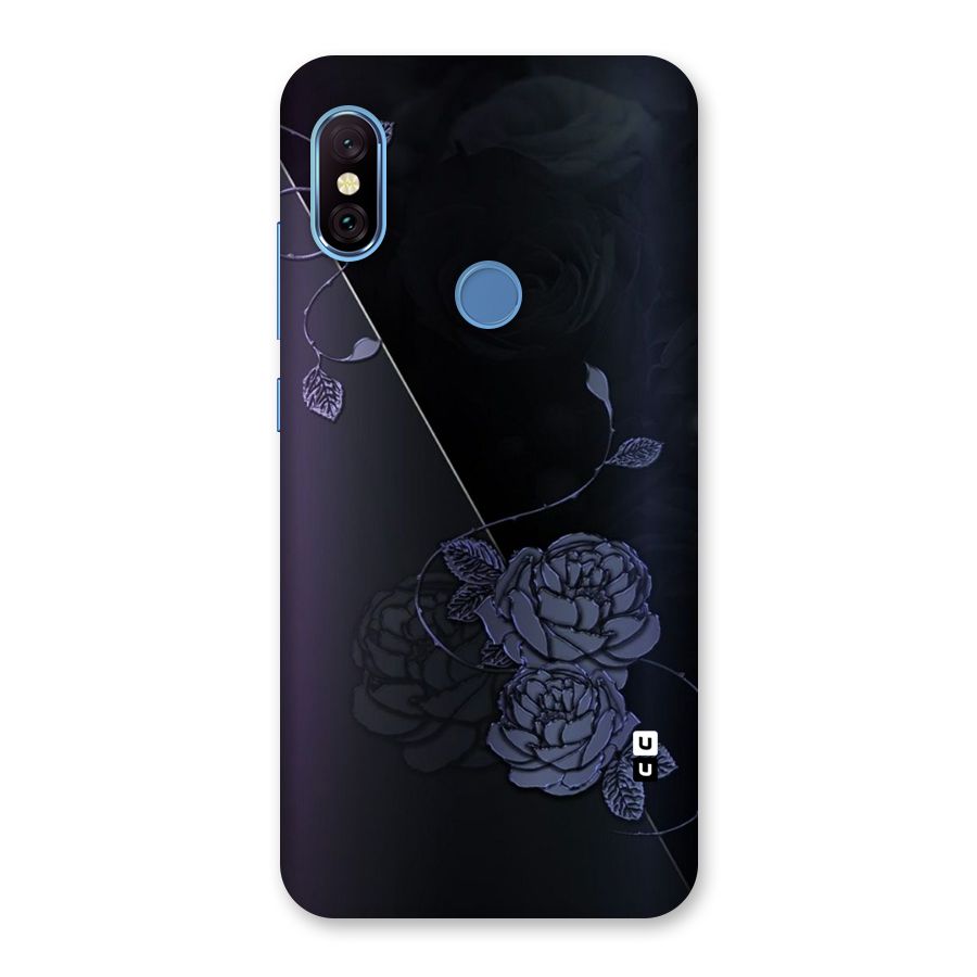 Voilet Floral Design Back Case for Redmi Note 6 Pro