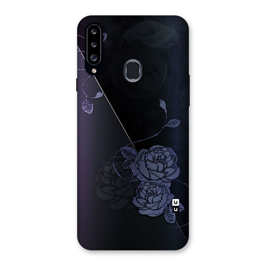Voilet Floral Design Back Case for Samsung Galaxy A20s