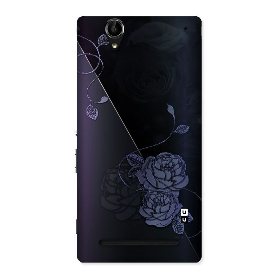 Voilet Floral Design Back Case for Sony Xperia T2