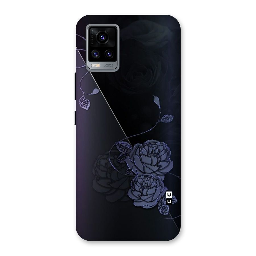 Voilet Floral Design Back Case for Vivo V20
