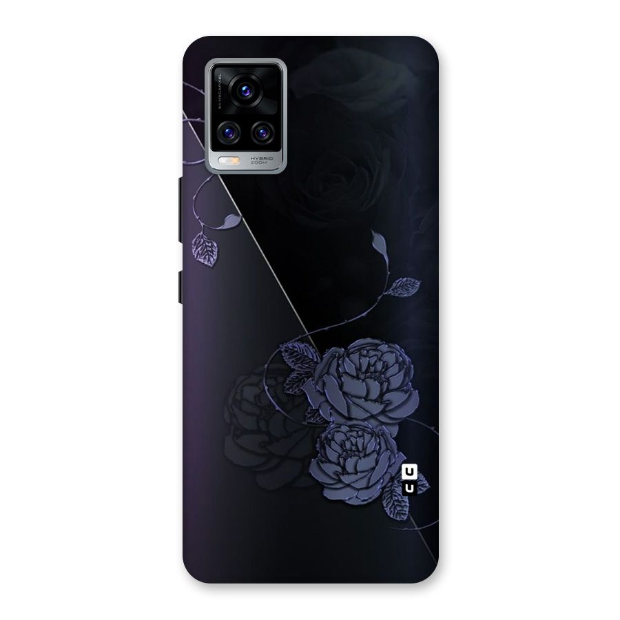 Voilet Floral Design Back Case for Vivo V20 Pro