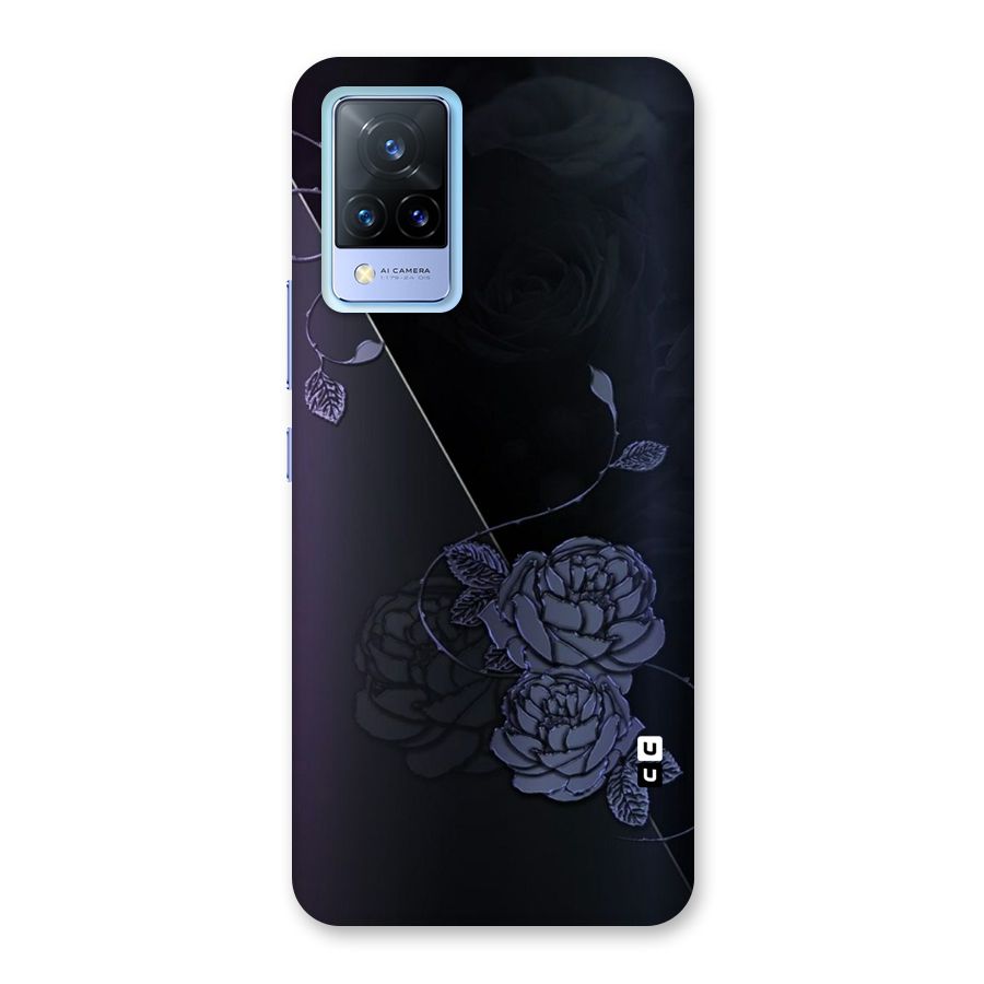 Voilet Floral Design Back Case for Vivo V21 5G