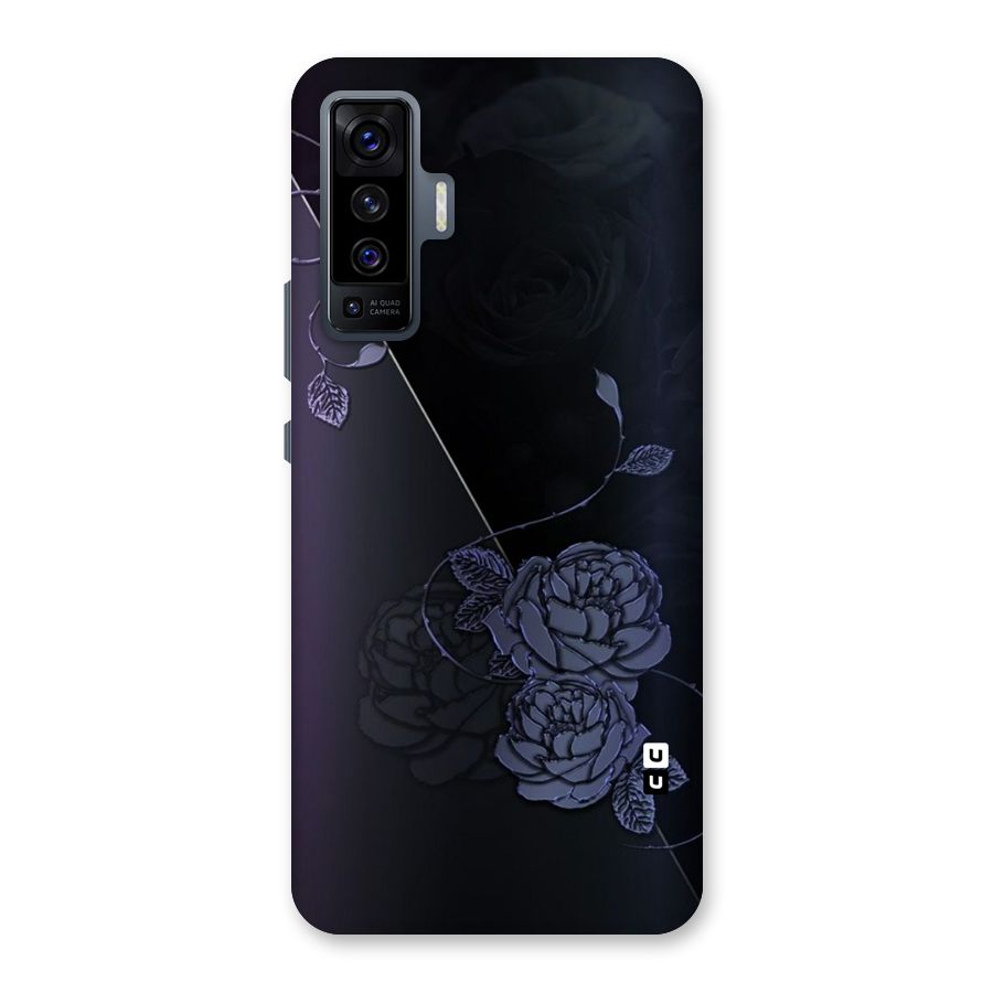 Voilet Floral Design Back Case for Vivo X50
