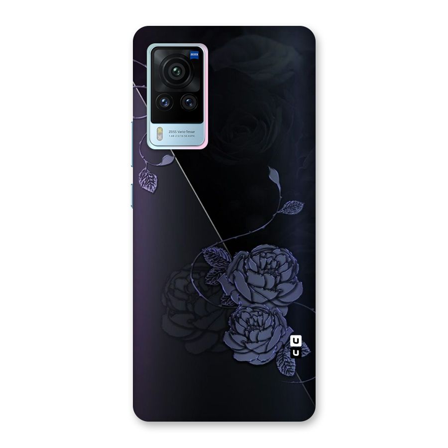 Voilet Floral Design Back Case for Vivo X60 Pro