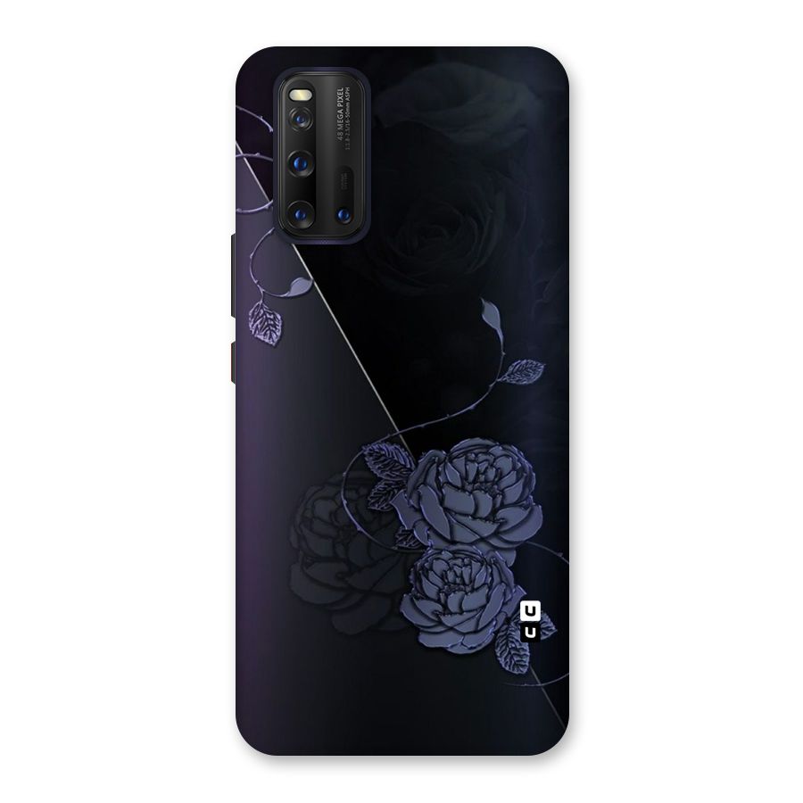 Voilet Floral Design Back Case for Vivo iQOO 3
