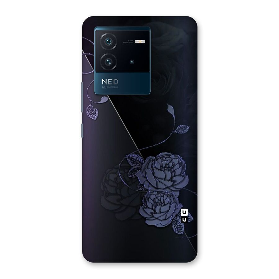 Voilet Floral Design Back Case for Vivo iQOO Neo 6 5G