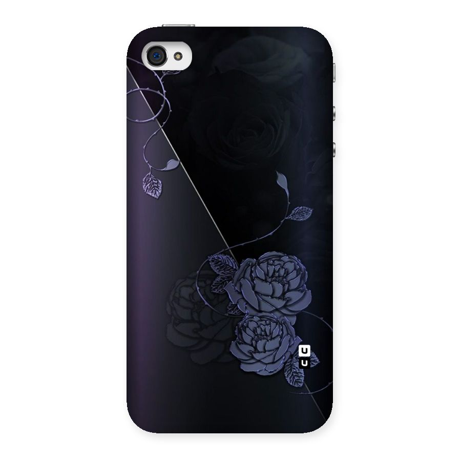 Voilet Floral Design Back Case for iPhone 4 4s