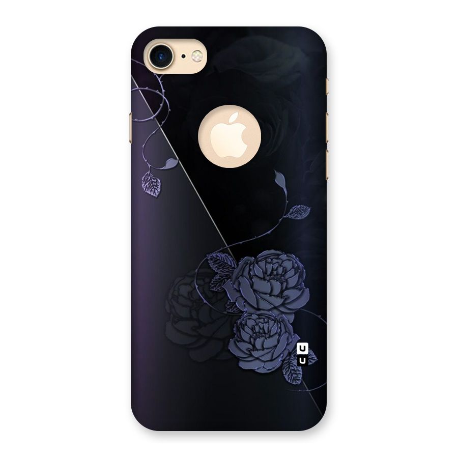 Voilet Floral Design Back Case for iPhone 8 Logo Cut