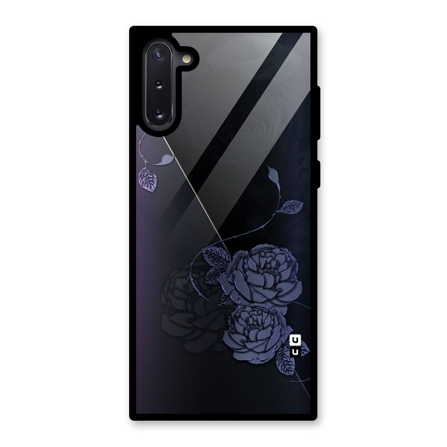 Voilet Floral Design Glass Back Case for Galaxy Note 10
