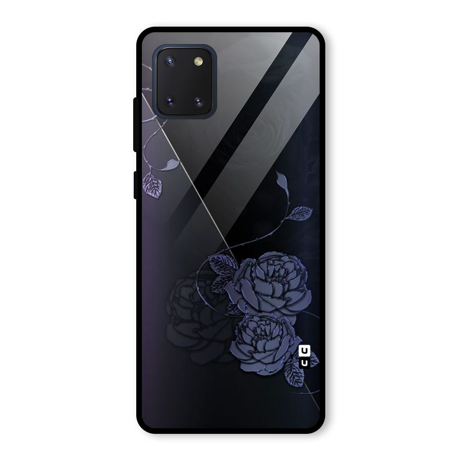 Voilet Floral Design Glass Back Case for Galaxy Note 10 Lite