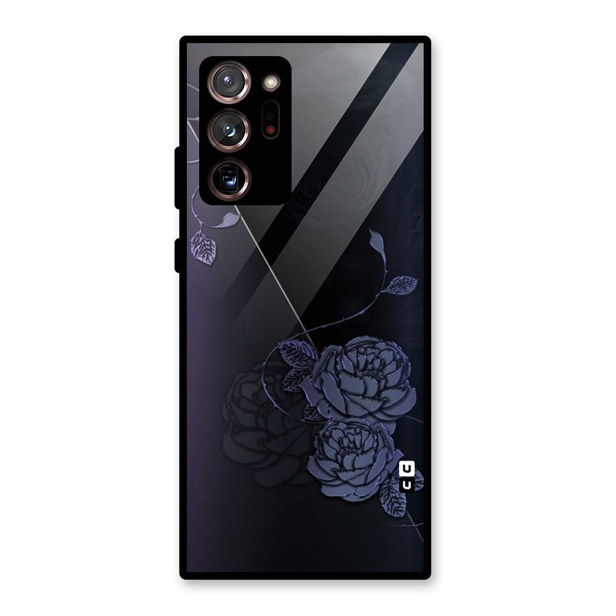 Voilet Floral Design Glass Back Case for Galaxy Note 20 Ultra