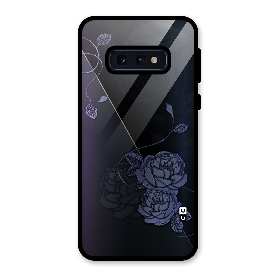 Voilet Floral Design Glass Back Case for Galaxy S10e