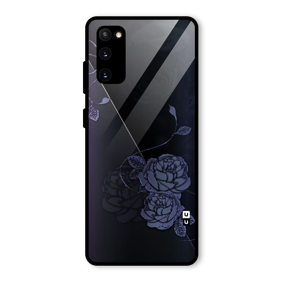 Voilet Floral Design Glass Back Case for Galaxy S20 FE