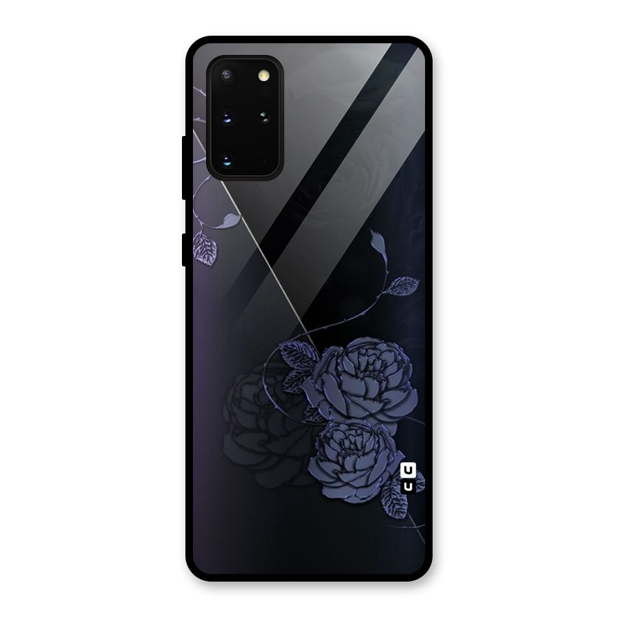 Voilet Floral Design Glass Back Case for Galaxy S20 Plus