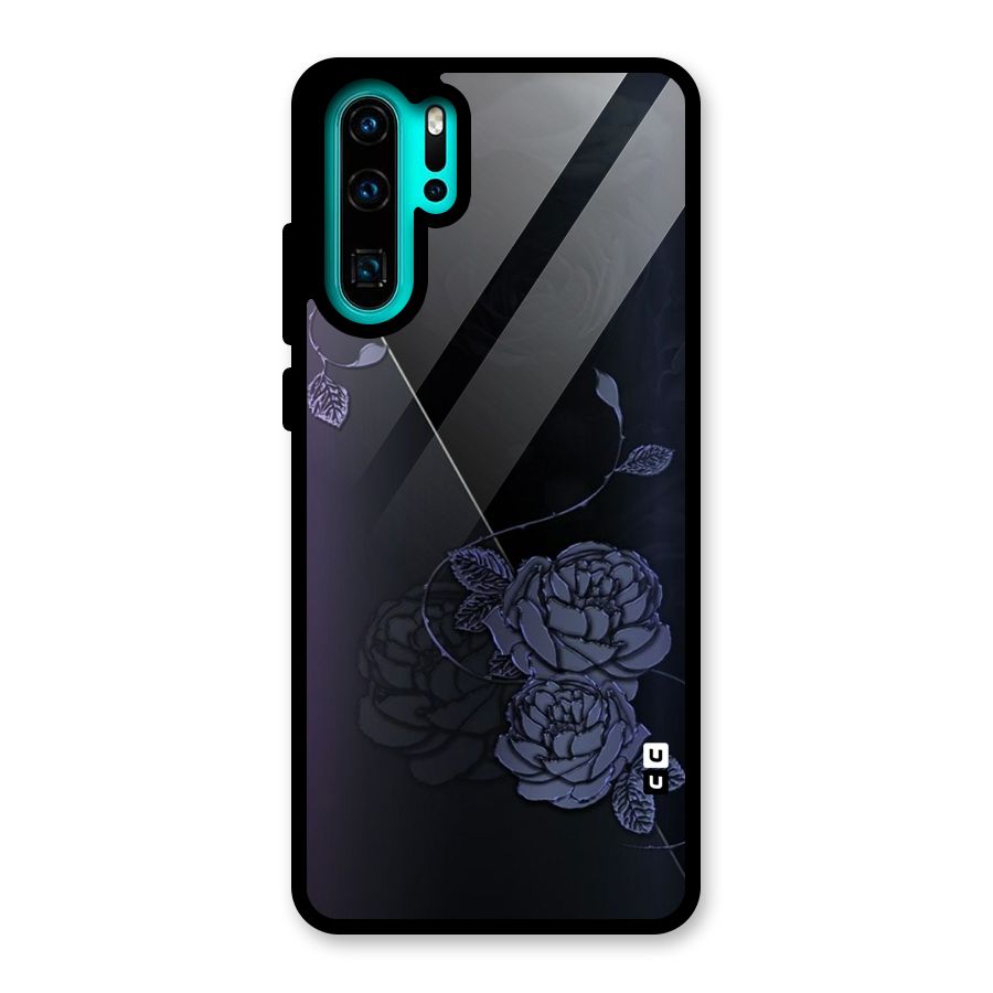 Voilet Floral Design Glass Back Case for Huawei P30 Pro