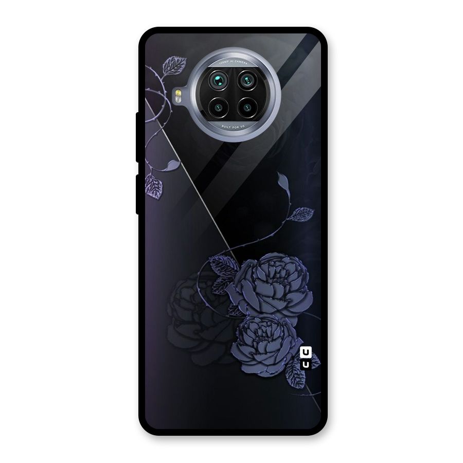 Voilet Floral Design Glass Back Case for Mi 10i