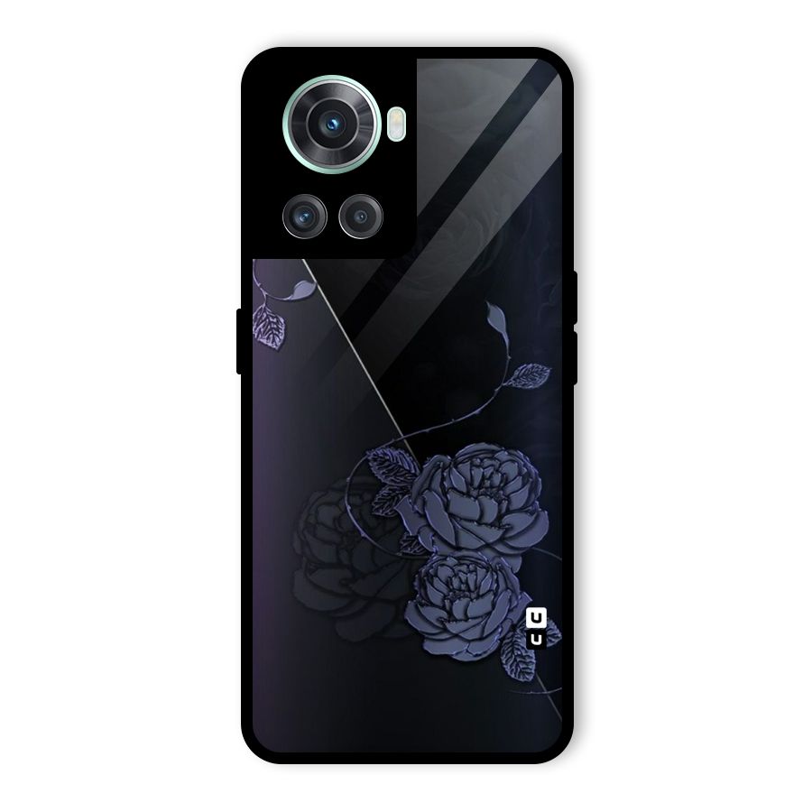 Voilet Floral Design Glass Back Case for OnePlus 10R