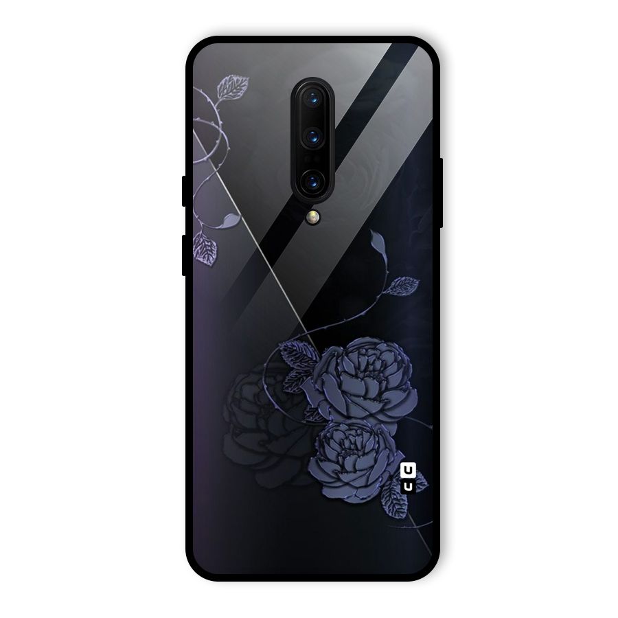 Voilet Floral Design Glass Back Case for OnePlus 7 Pro