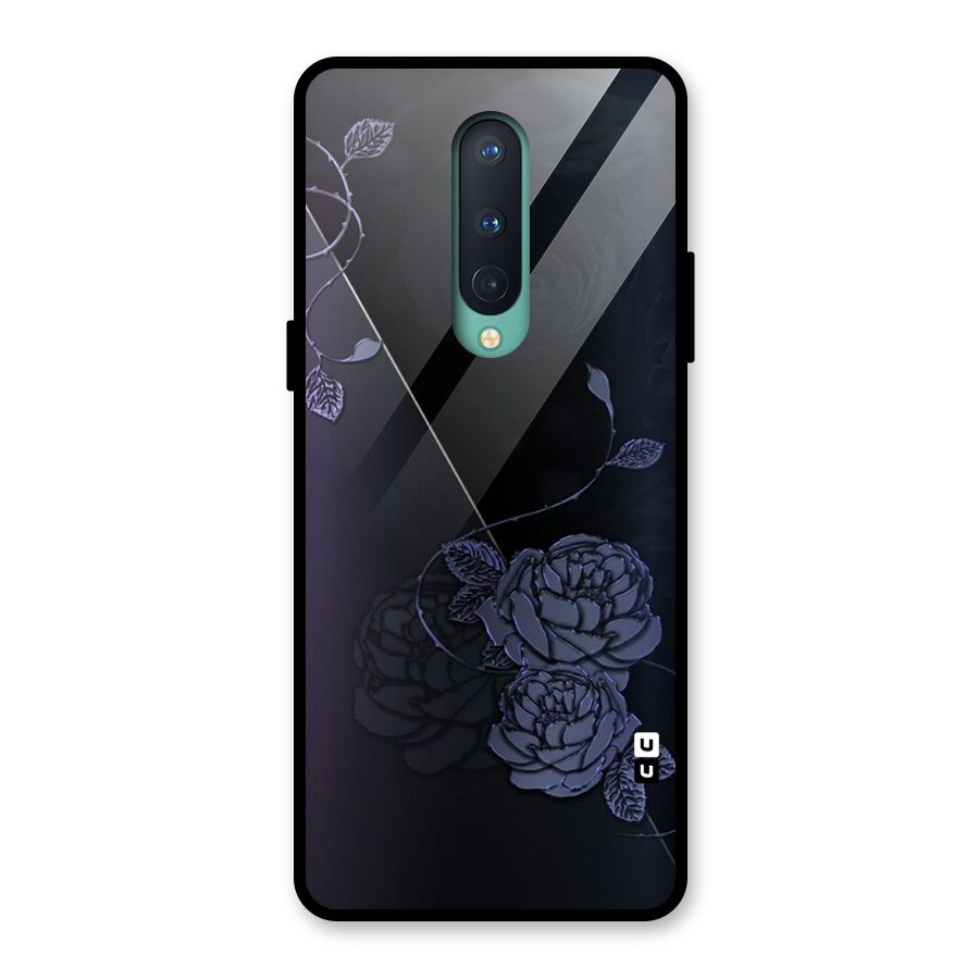 Voilet Floral Design Glass Back Case for OnePlus 8