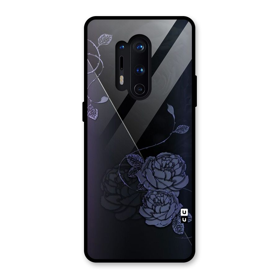 Voilet Floral Design Glass Back Case for OnePlus 8 Pro