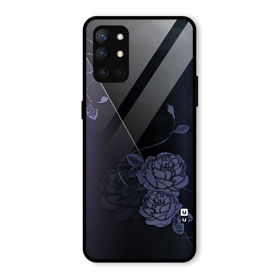 Voilet Floral Design Glass Back Case for OnePlus 9R