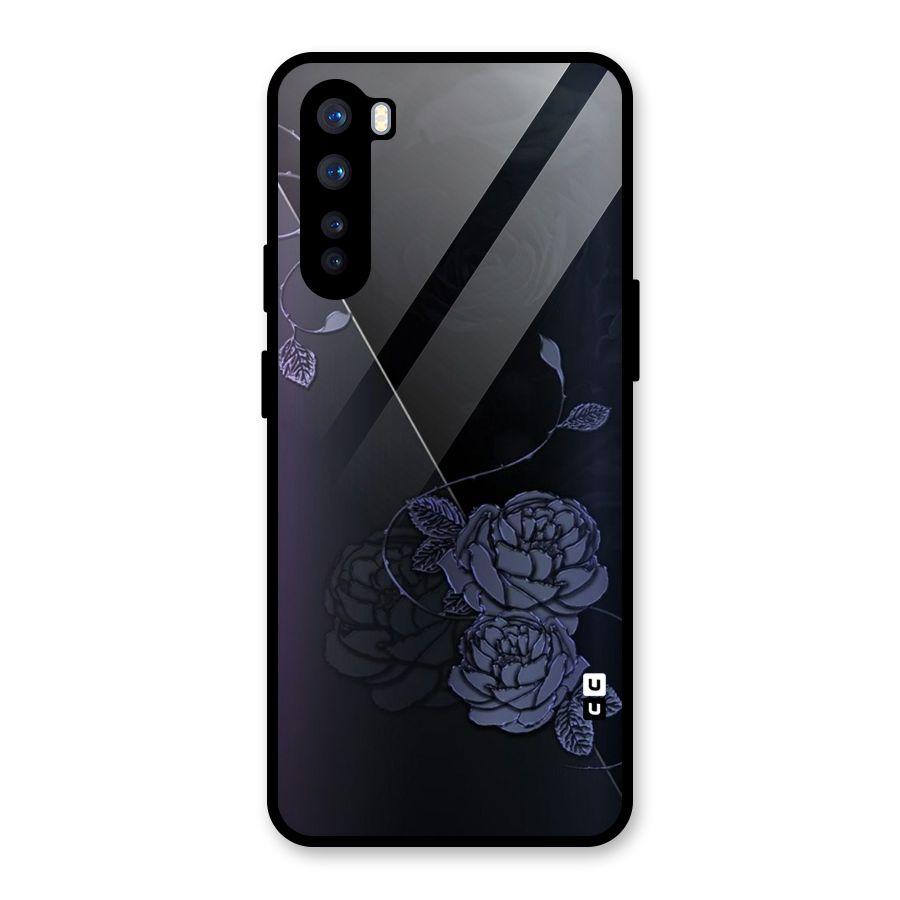 Voilet Floral Design Glass Back Case for OnePlus Nord