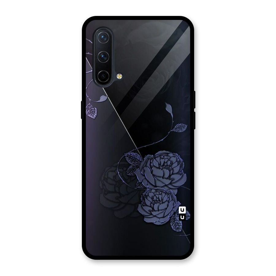 Voilet Floral Design Glass Back Case for OnePlus Nord CE 5G
