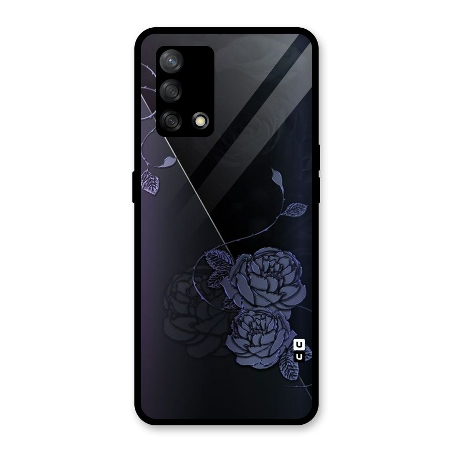 Voilet Floral Design Glass Back Case for Oppo F19