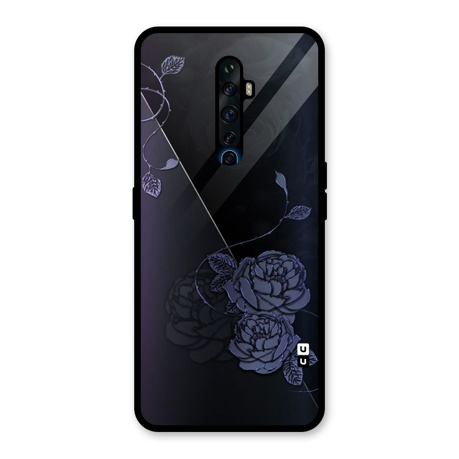 Voilet Floral Design Glass Back Case for Oppo Reno2 Z