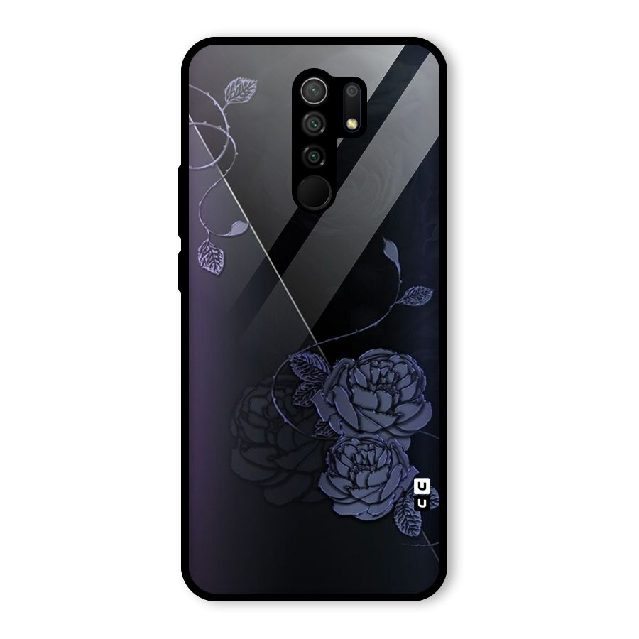 Voilet Floral Design Glass Back Case for Poco M2