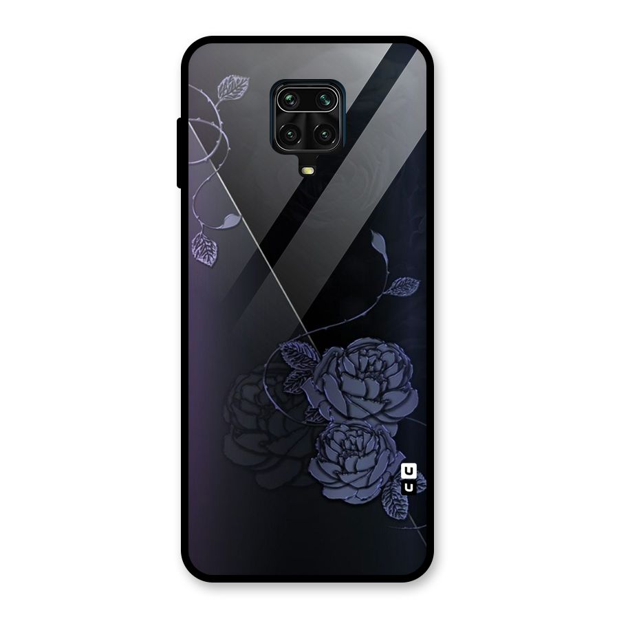 Voilet Floral Design Glass Back Case for Poco M2 Pro