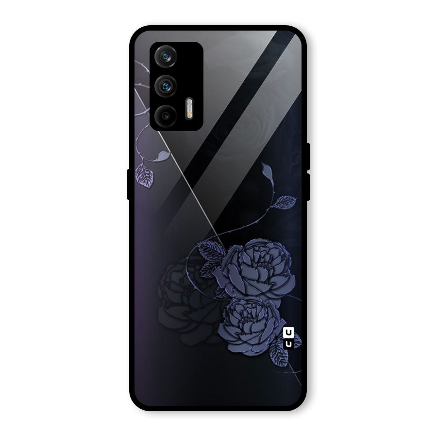 Voilet Floral Design Glass Back Case for Realme GT 5G
