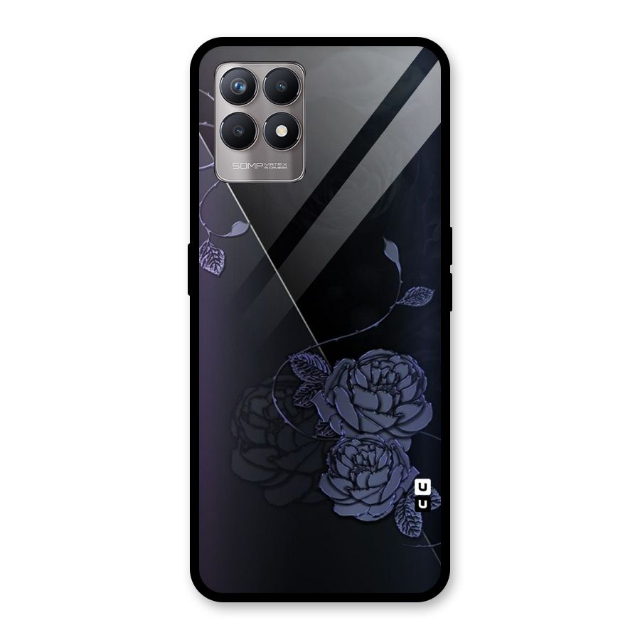 Voilet Floral Design Glass Back Case for Realme Narzo 50