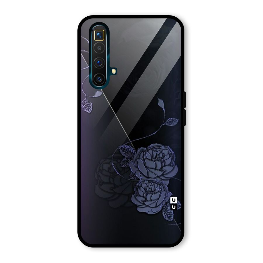 Voilet Floral Design Glass Back Case for Realme X3 SuperZoom