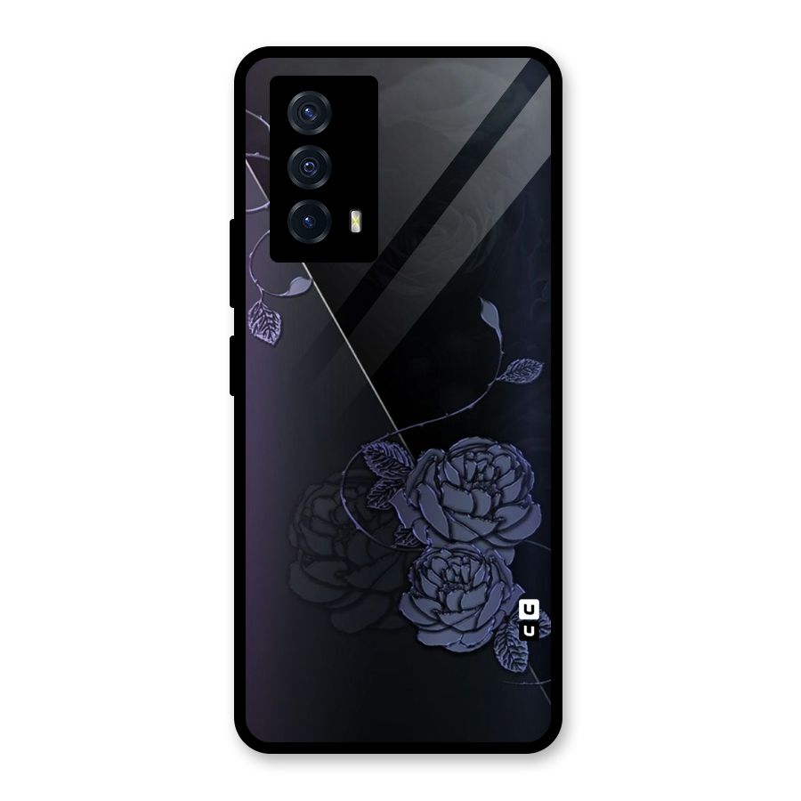 Voilet Floral Design Glass Back Case for Vivo iQOO Z5