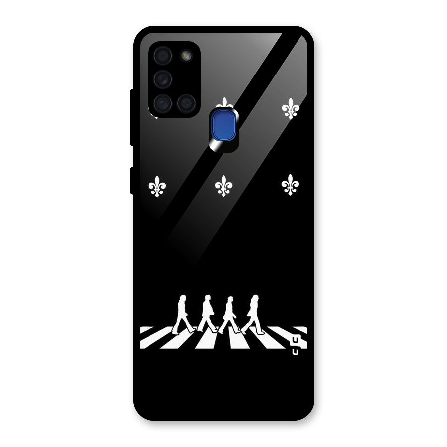 Walking Four Glass Back Case for Galaxy A21s