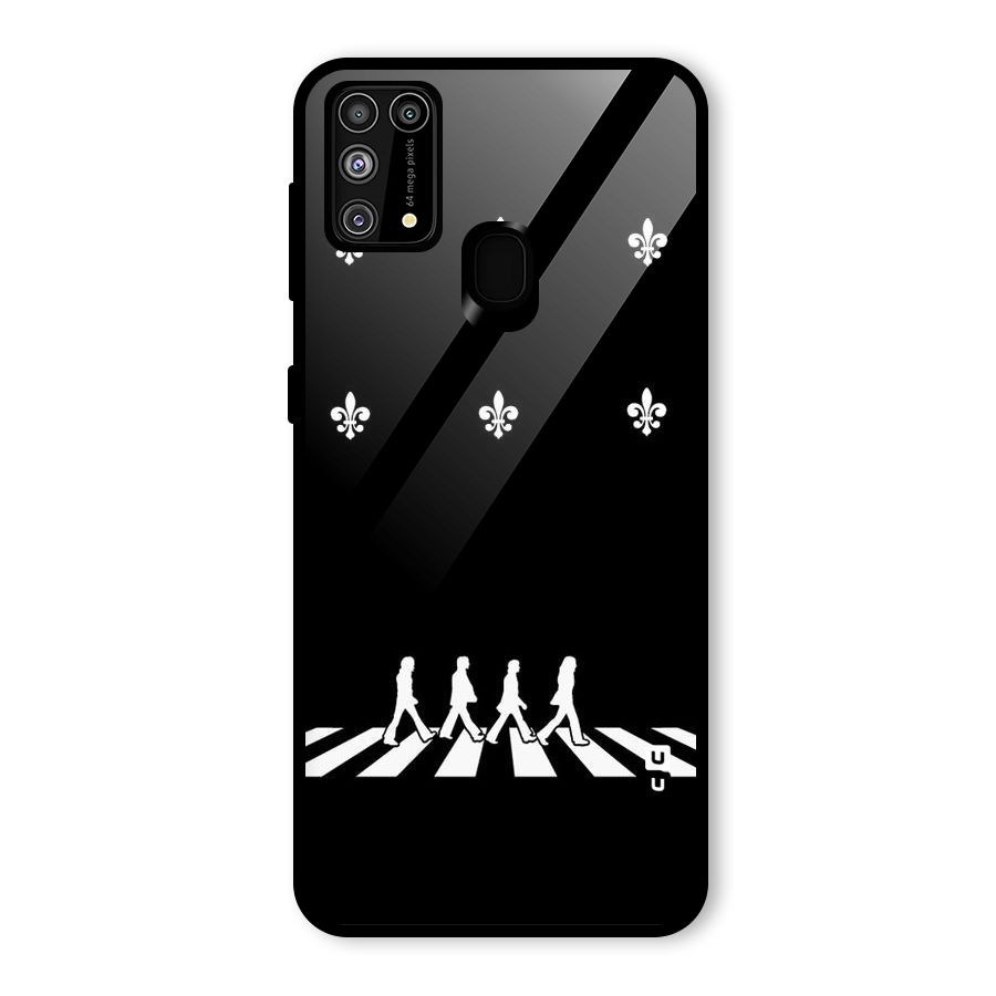 Walking Four Glass Back Case for Galaxy F41