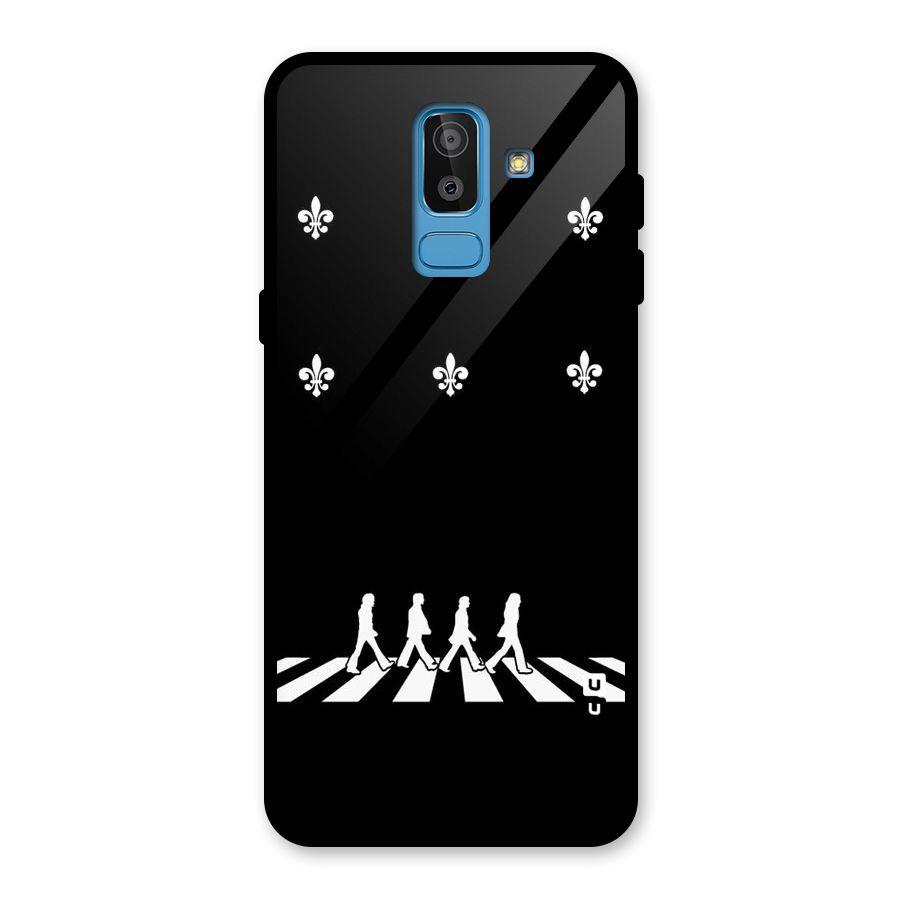 Walking Four Glass Back Case for Galaxy J8