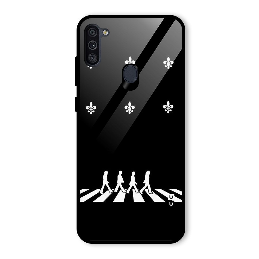 Walking Four Glass Back Case for Galaxy M11