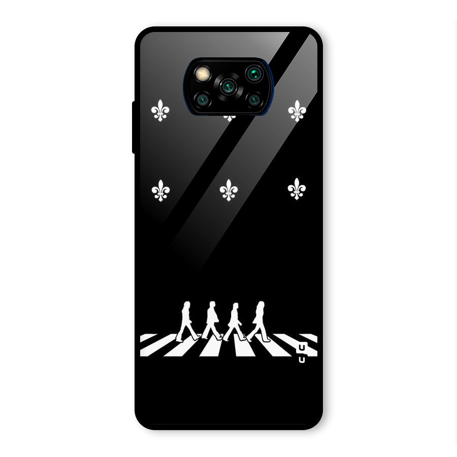 Walking Four Glass Back Case for Poco X3 Pro