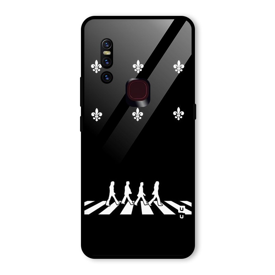 Walking Four Glass Back Case for Vivo V15