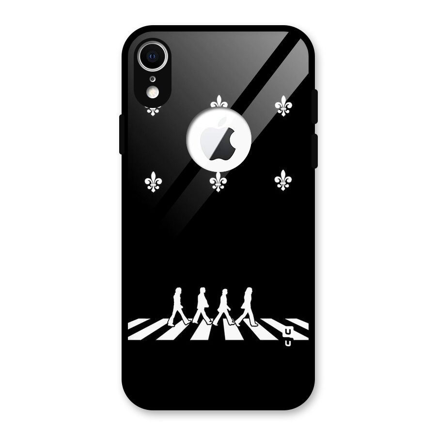 Walking Four Glass Back Case for iPhone XR Logo Cut