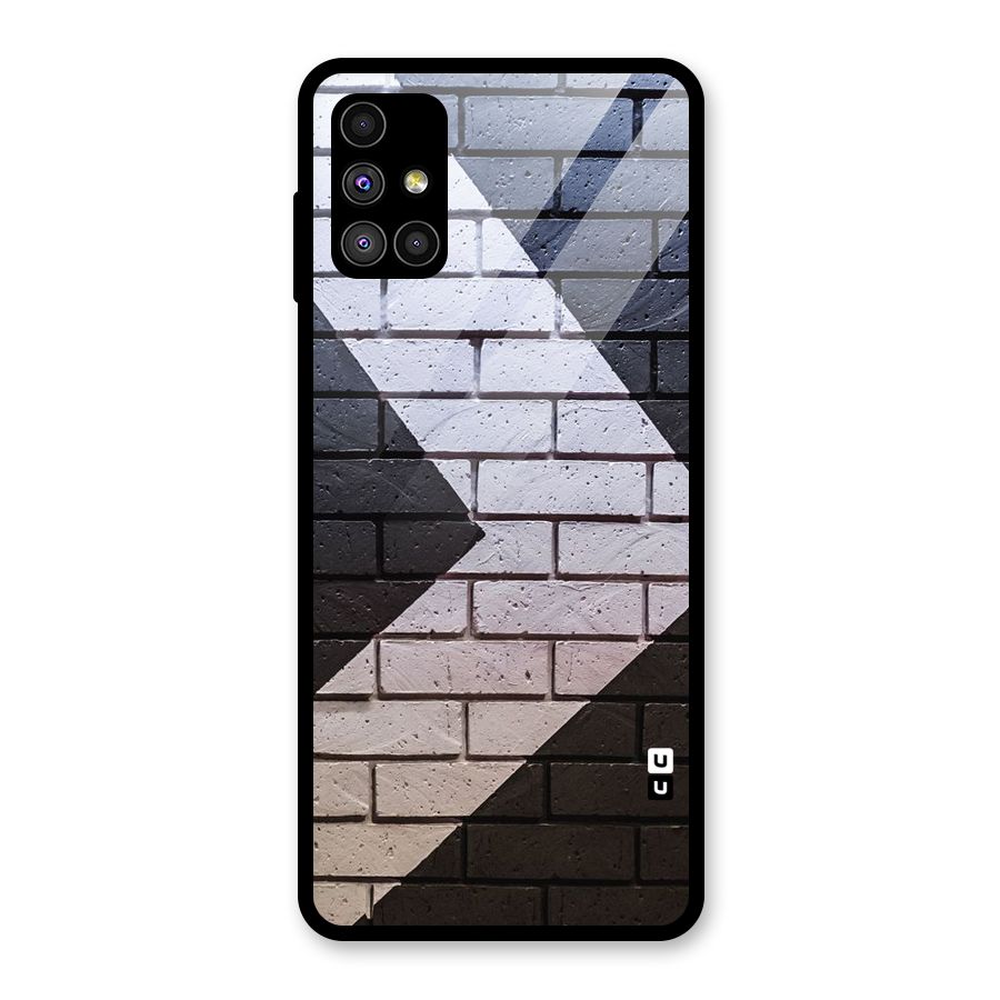 Wall Arrow Design Glass Back Case for Galaxy M51