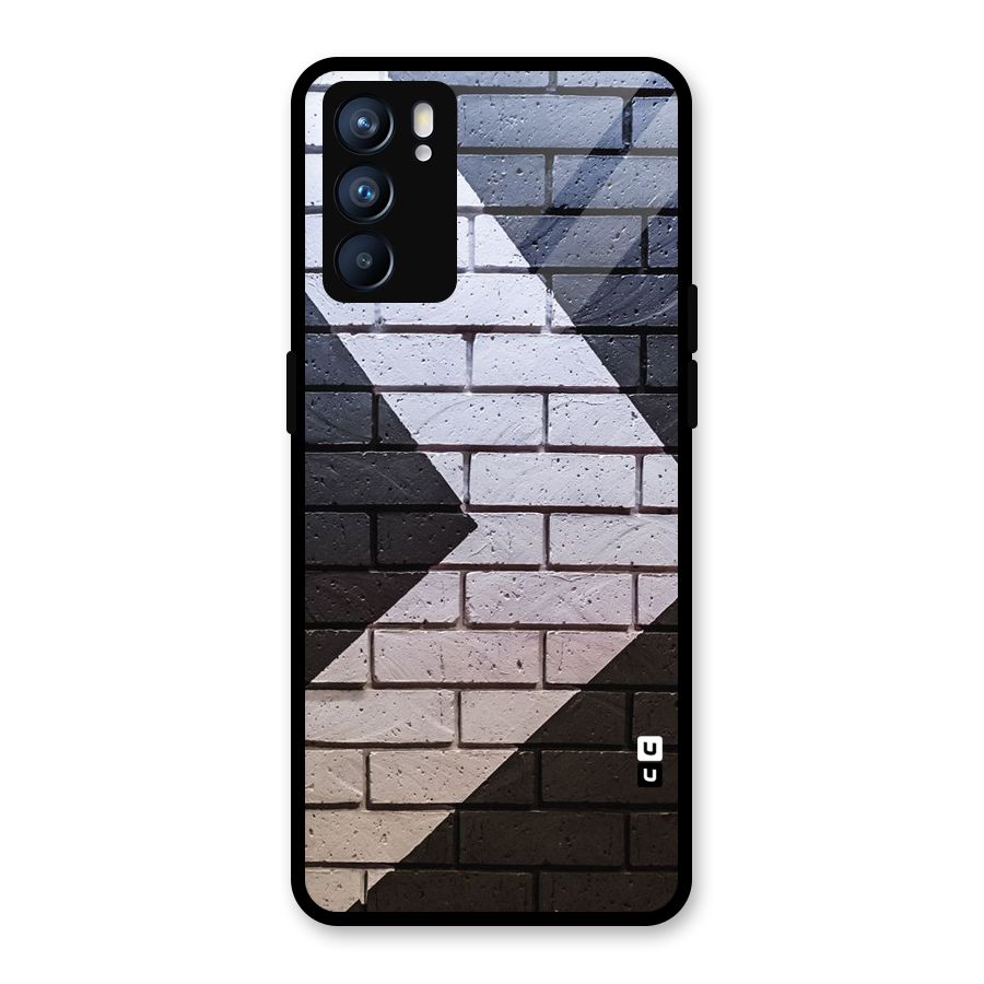Wall Arrow Design Glass Back Case for Oppo Reno6 5G