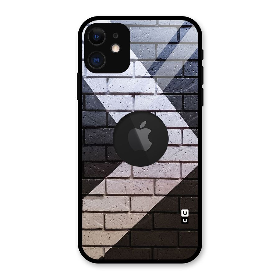 Wall Arrow Design Glass Back Case for iPhone 11 Logo Cut