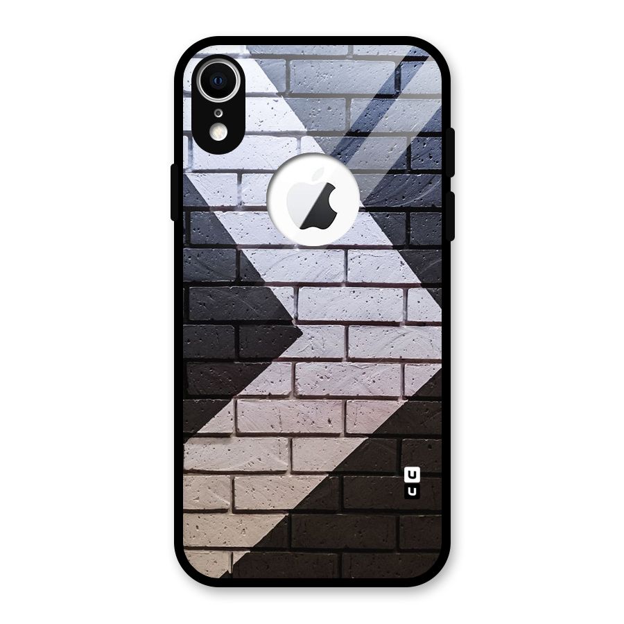 Wall Arrow Design Glass Back Case for iPhone XR Logo Cut
