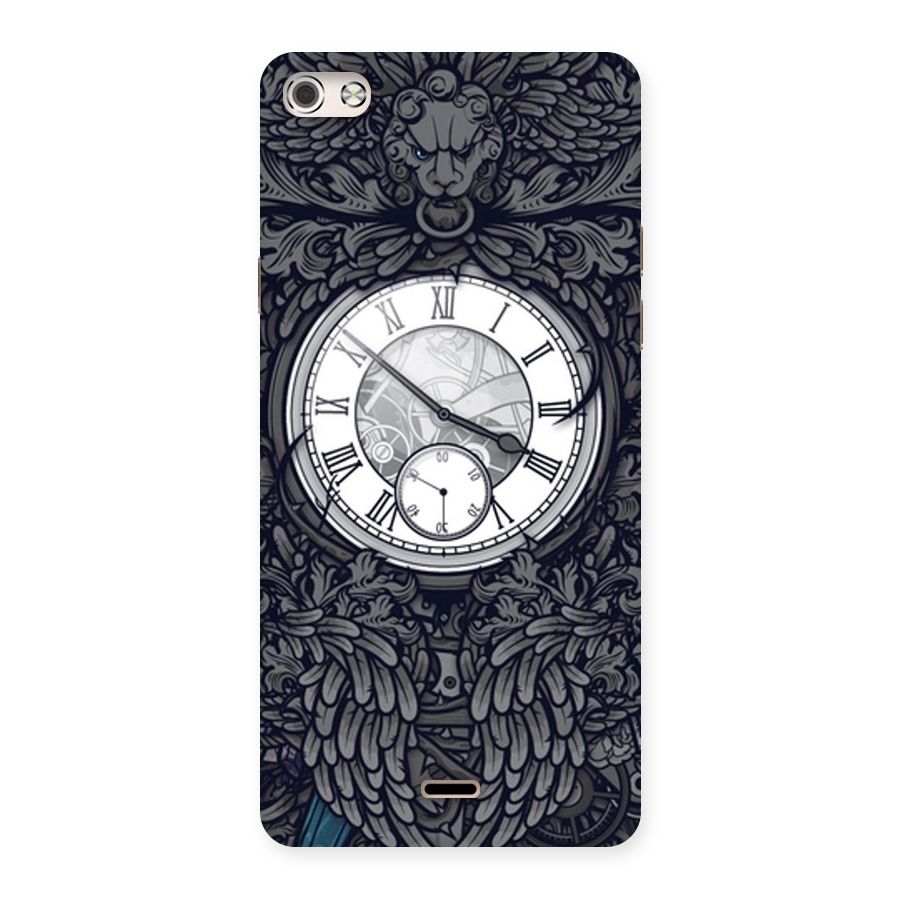 Wall Clock Back Case for Micromax Canvas Silver 5